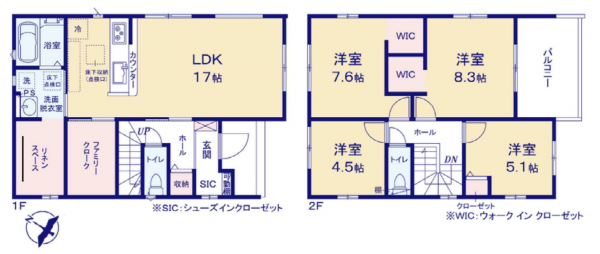 前橋市駒形町、新築一戸建ての間取り画像です