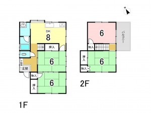 前橋市駒形町、中古一戸建ての間取り画像です