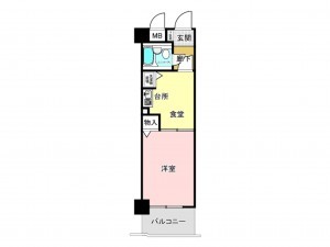 前橋市三河町、マンションの間取り画像です