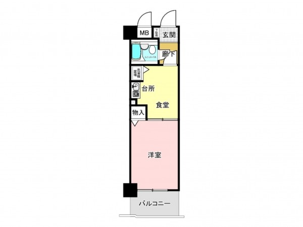 前橋市三河町、マンションの間取り画像です