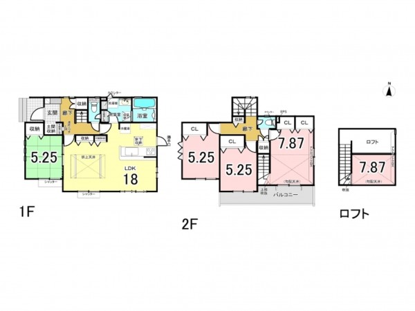 前橋市上新田町、新築一戸建ての間取り画像です