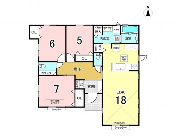 前橋市上新田町、新築一戸建ての間取り画像です