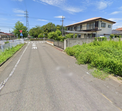 前橋市大利根町、新築一戸建ての前面道路を含む現地写真画像です