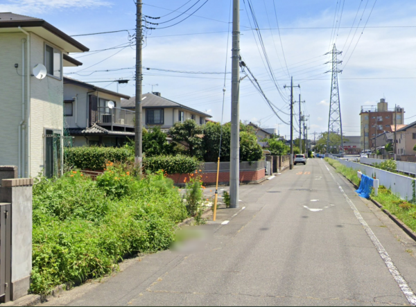 前橋市大利根町、新築一戸建ての前面道路を含む現地写真画像です