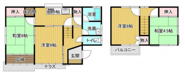 前橋市文京町、収益物件/住宅の間取り画像です