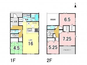 前橋市元総社町、新築一戸建ての間取り画像です
