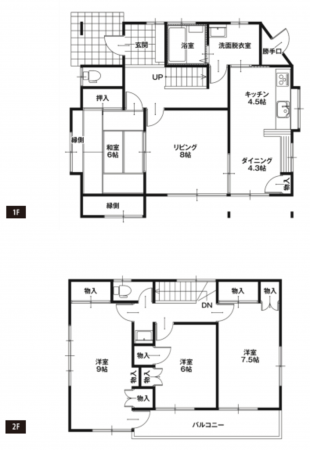 前橋市田口町、中古一戸建ての間取り画像です