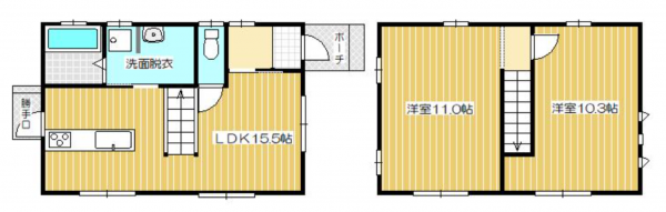 前橋市荒牧町、中古一戸建ての間取り画像です