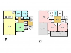 前橋市青柳町、中古一戸建ての間取り画像です