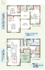 前橋市富士見町小沢、新築一戸建ての間取り画像です