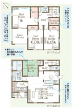 前橋市富士見町小沢、新築一戸建ての間取り画像です