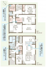 前橋市富士見町小沢、新築一戸建ての間取り画像です