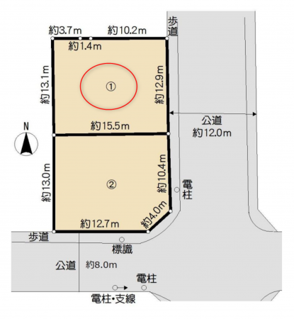 前橋市三俣町、土地の間取り画像です