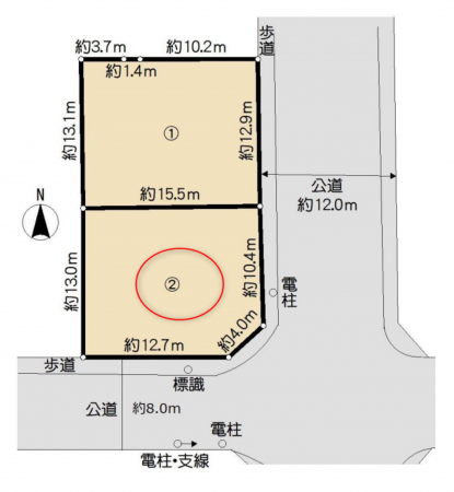 前橋市三俣町、土地の間取り画像です