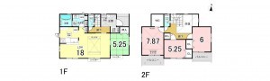 前橋市後家町、新築一戸建ての間取り画像です