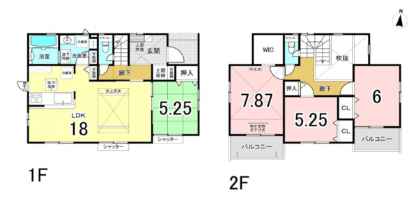 前橋市後家町、新築一戸建ての間取り画像です