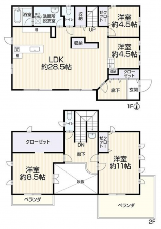 前橋市下大島町、中古一戸建ての間取り画像です