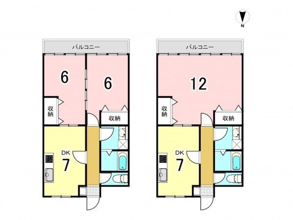 前橋市上小出町、収益物件/マンションの間取り画像です