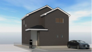 前橋市大利根町、新築一戸建ての完成予想図（外観）画像です