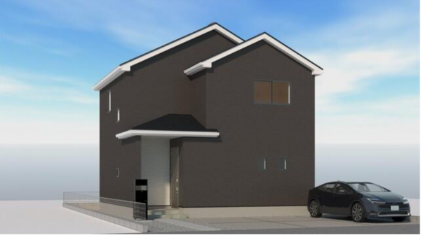 前橋市大利根町、新築一戸建ての完成予想図（外観）画像です
