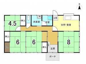 前橋市田口町、中古一戸建ての間取り画像です