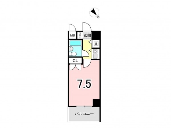 前橋市古市町、マンションの間取り画像です