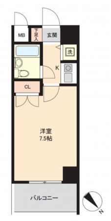 前橋市古市町、マンションの間取り画像です