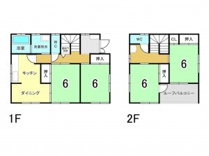 前橋市天川大島町、中古一戸建ての間取り画像です