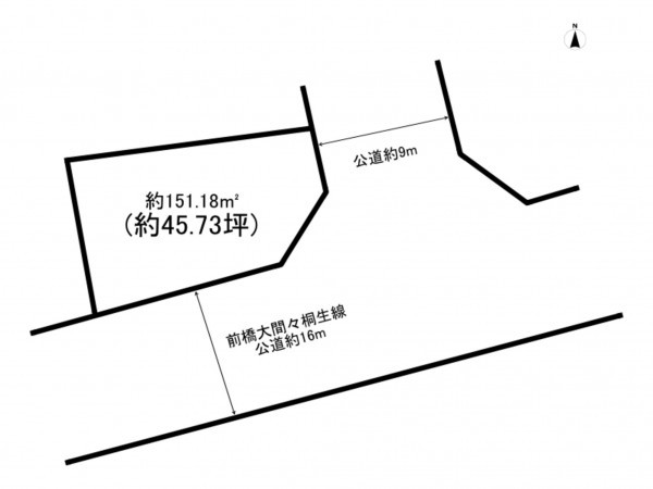 前橋市西片貝町、土地の間取り画像です