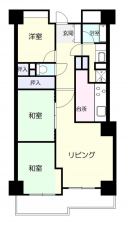 前橋市南町、マンションの間取り画像です