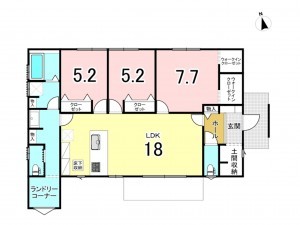 前橋市箱田町、新築一戸建ての間取り画像です
