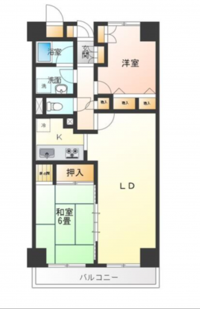 前橋市大手町、マンションの間取り画像です