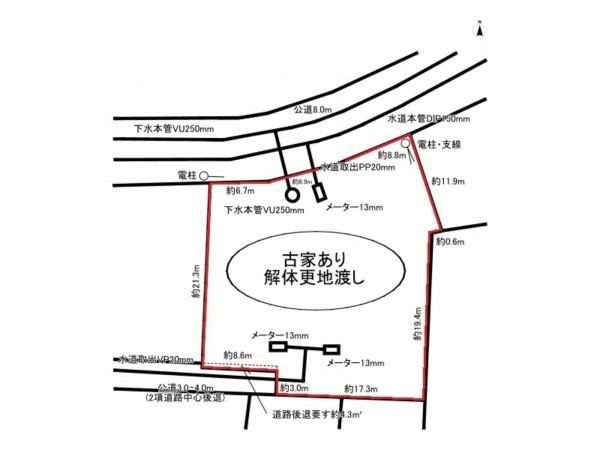 前橋市下沖町、土地の間取り画像です