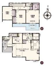 前橋市総社町総社、新築一戸建ての間取り画像です