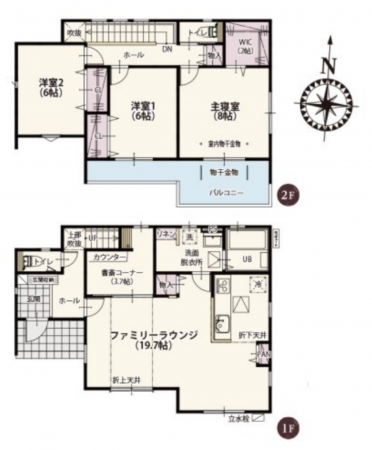 前橋市総社町総社、新築一戸建ての間取り画像です