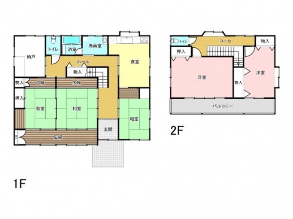 前橋市亀里町、中古一戸建ての間取り画像です
