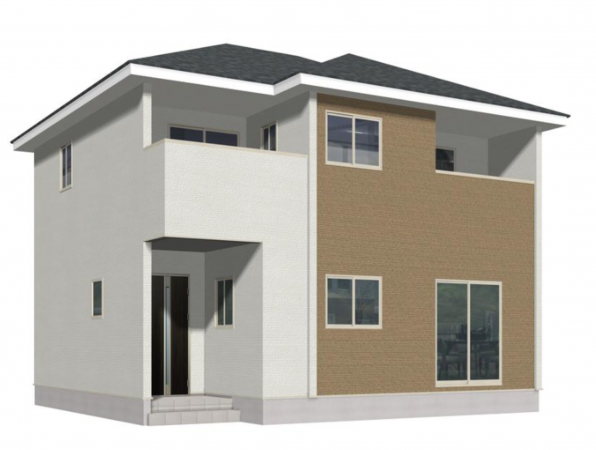 前橋市上新田町、新築一戸建ての完成予想図（外観）画像です