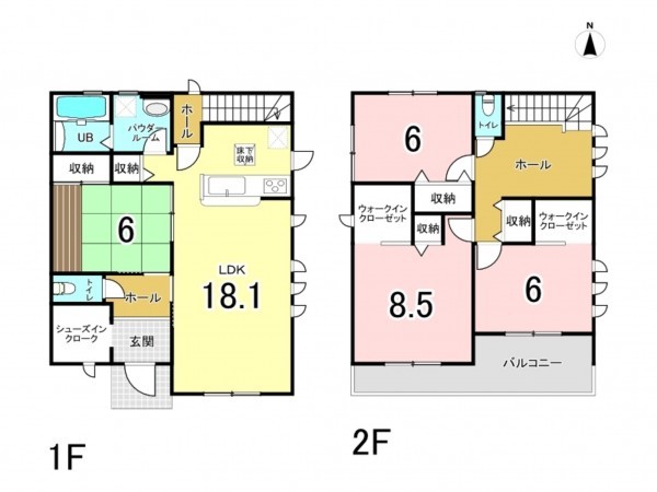 前橋市南町、新築一戸建ての間取り画像です