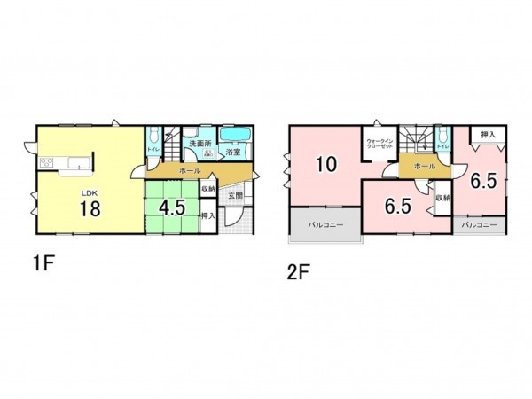 前橋市北代田町、新築一戸建ての間取り画像です