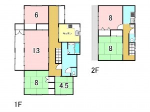 前橋市山王町、中古一戸建ての間取り画像です