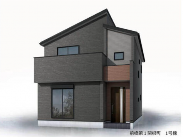 前橋市関根町、新築一戸建ての完成予想図（外観）画像です