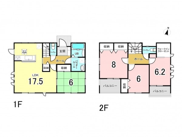 前橋市鶴光路町、新築一戸建ての間取り画像です