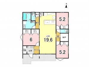 前橋市下細井町、新築一戸建ての間取り画像です