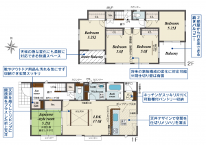 前橋市総社町植野、新築一戸建ての間取り画像です