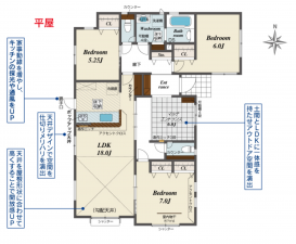 前橋市総社町植野、新築一戸建ての間取り画像です
