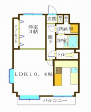 前橋市元総社町、マンションの間取り画像です