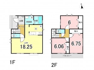前橋市箱田町、新築一戸建ての間取り画像です