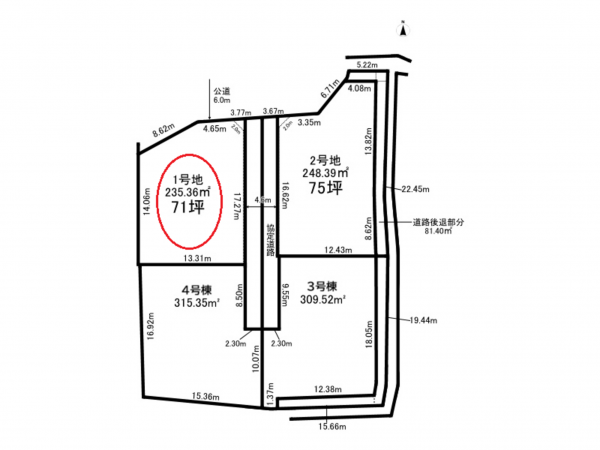 前橋市元総社町、土地の間取り画像です