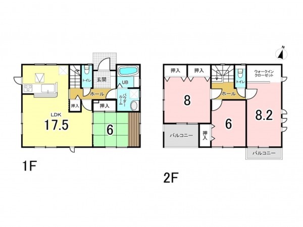 前橋市鶴光路町、新築一戸建ての間取り画像です