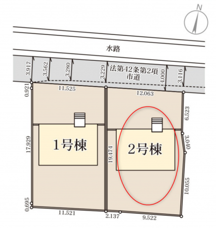 前橋市鶴光路町、新築一戸建ての画像です